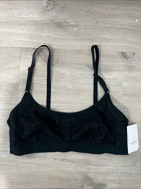 Auden Black Floral Lace‎ Bralette - Adjustable Straps Size Small